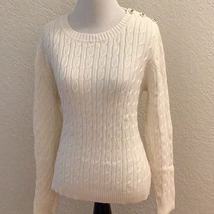 Charter Club - SWEATER  XLP - Ivory - Cable Knit - EUC
